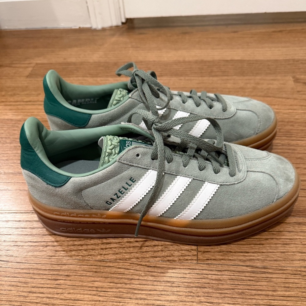 Adidas Gazelle Bold Sneakers - Green and White